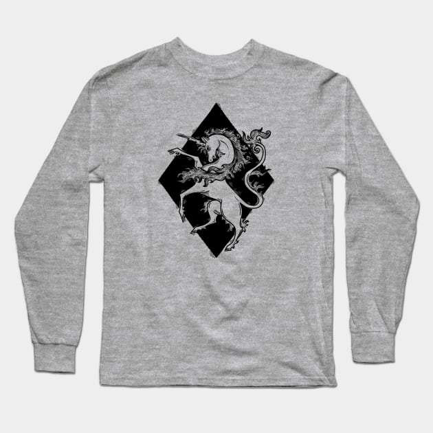 unicorn heraldry Long Sleeve T-Shirt by MatthewTaylorWilson